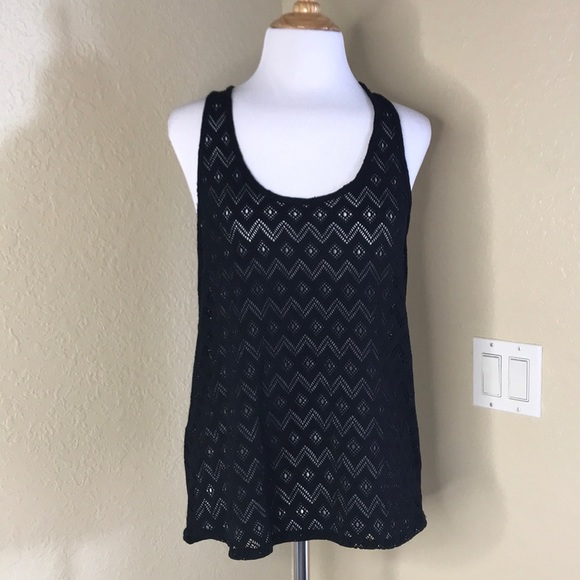 BB Dakota Tops - BB DAKOTA Black Racerback Tank Top M